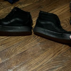 Black high top zip up vans